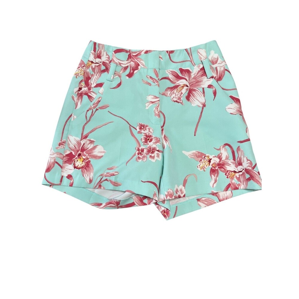 7th AvenueNew York and Co Tibi Mint Green and FloralWomen's Shorts Size 6